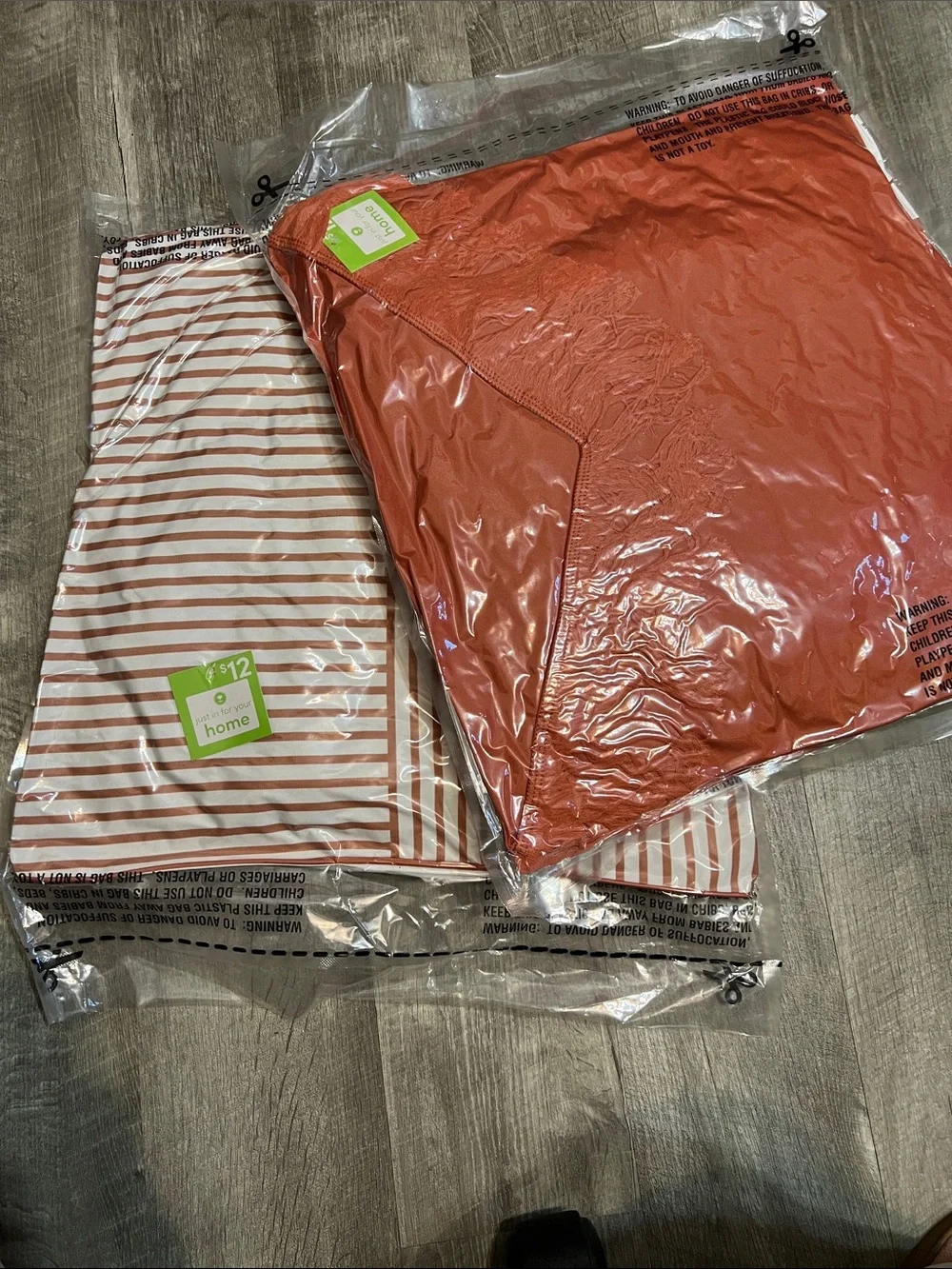 Bundle of 3 Cozy Rust and Tan Stripe Accent Pillow Duo